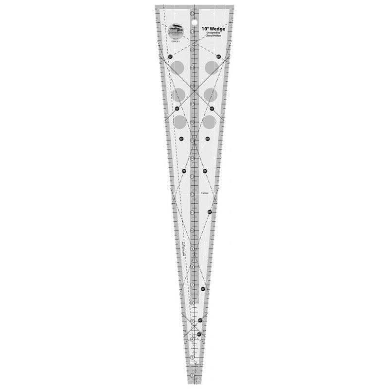 Creative Grids 10 Degree Wedge Quilt Ruler â€“ CGRCP1 â€“ Made in USA, 4-1/2in x 21in, Non-Slip Grip Acrylic Quilting, Sewing, Crafting, Patchwork Ruler & Template
